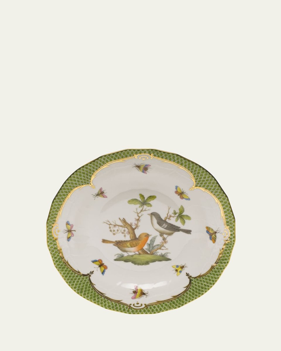Rothschild Bird Green Motif 05 Dessert Plate